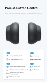 Baseus Bass EH10 NC Wireless Headphones Bluetooth 6.0 Noise Canceling 45dB Over Ear HeadsetSpatial Audio Earphone 80H Time