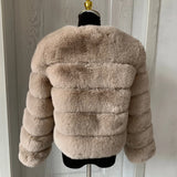 Elegant Winter Faux Fox Fur Crop Jacket