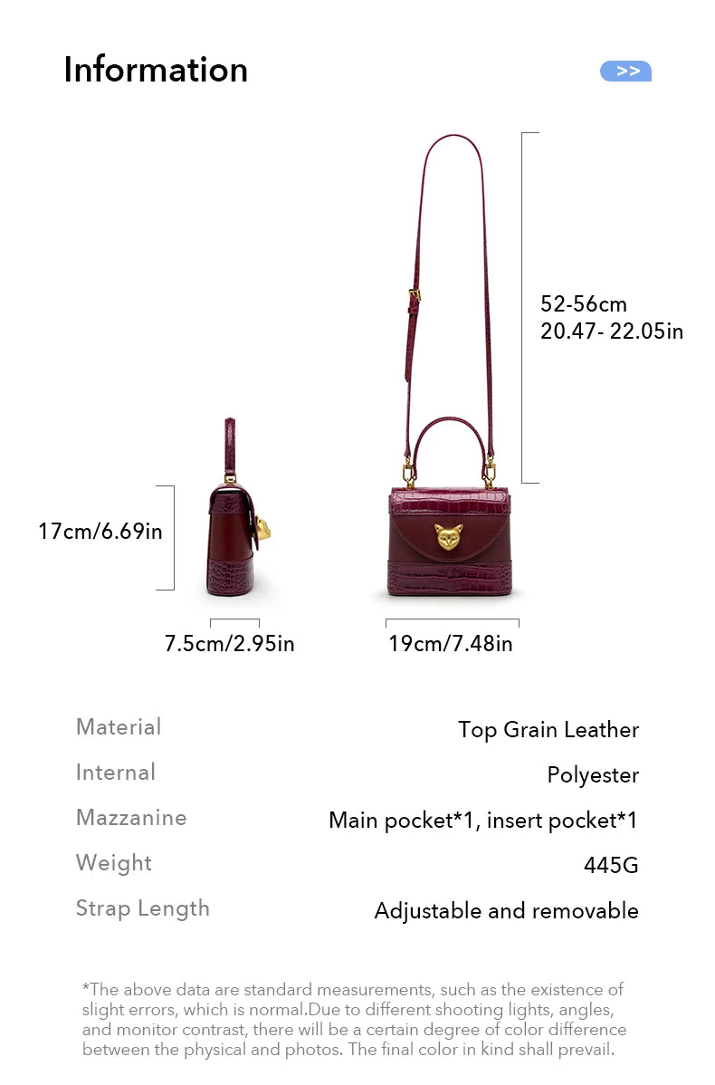 BAFELLI HANDBAG 2026 WOMEN'S NEW CROSSBODY LEATHER PURSE EVENING BAG CROCODILE GRAIN DESIGNER BUCKET CAT LUXURY BRAND FASHION