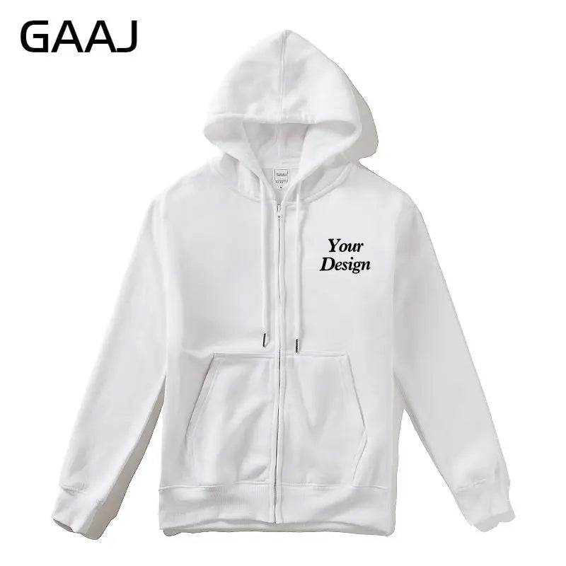Top Quality Custom Cotton Zipper Hoodie Print Photo Text Brand Logo Men Womens Thick Fleece Autumn Winter Warm Sweatshirt 350gsm