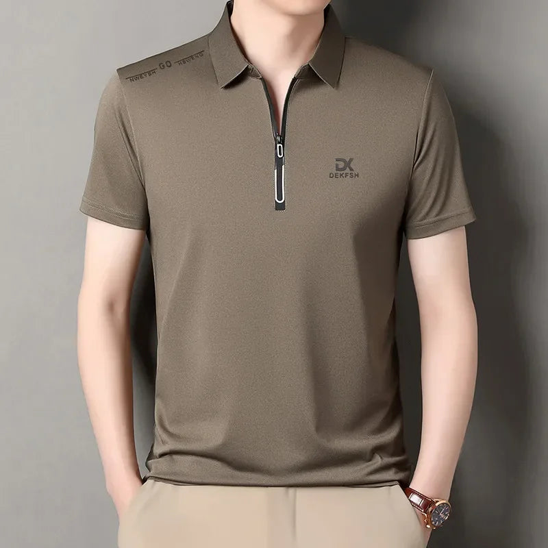 Men's Zipper Polo Shirt | Smart Casual All-Season