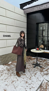 Motingsome Oversize Women Bag Luxury Suede Leather Winter Bags Frosted Cow Skin Handbag and Purses Retro Lady Tote 2024 New