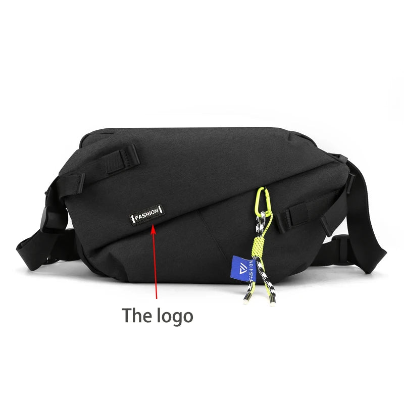 Unisex Nylon Panelled Crossbody Chest Pack