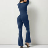 Wide-Leg Yoga Bodysuit | One-Piece Long Sleeve Gym Jumpsuit (S-2XL)