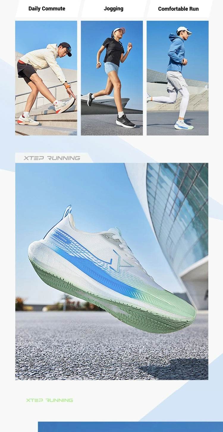 Xtep Kunpeng Running Shoes for Men 2025 Summer Shock-absorbing Rebound Lightweight Breathable Mesh Sport Shoes 875219110025