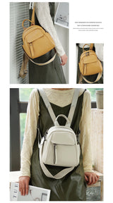 Zency Soft Genuine Leather Women Small Casual Backpack Travel Rucksack Shoulder Bag Purse Preppy Style Mochila 2025