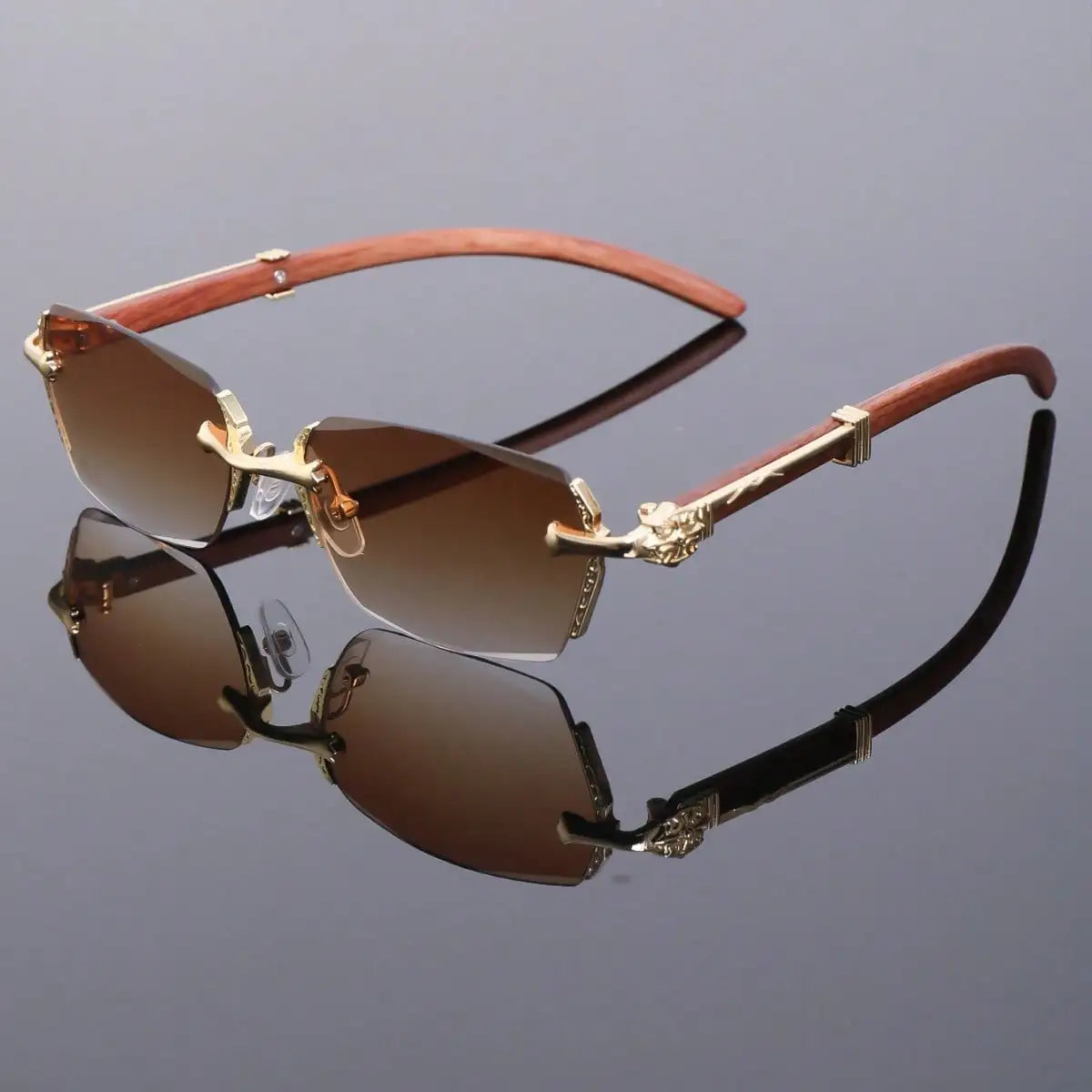 Rimless Cat Eye Sunglasses for Women | UV400 Protection
