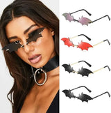 Bat Wing Rimless Sunglasses – Gothic Party Eyewear