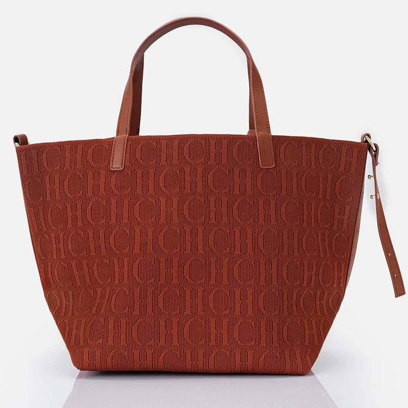 CH Woven Tote Bag – Vintage Style, Large Capacity