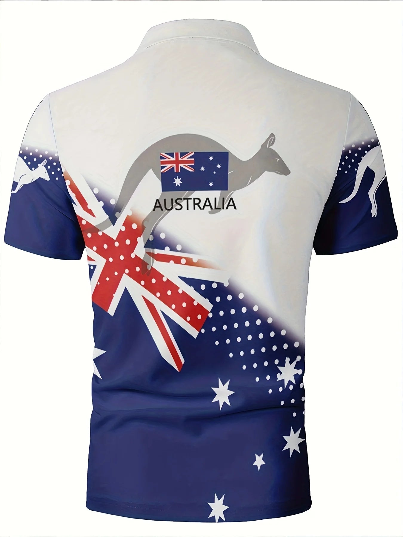 Australian Flag Kangaroo Print Men's Polo Shirt