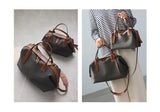 Women's Nylon With Genuine Leather Zipper Tote Lightweight Soft Travling Bags Versatile Style Handbag Different Colors And Size