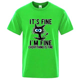 Funny Cool Cat Printed T-shirt