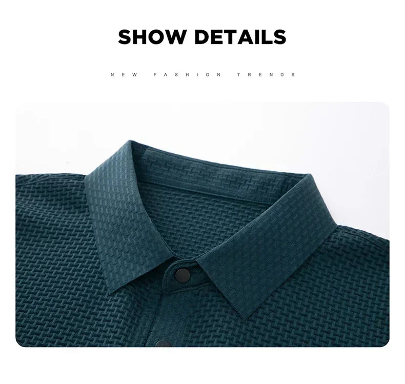 Men's Ice Silk Polo Shirt – Breathable Smart Casual Tee