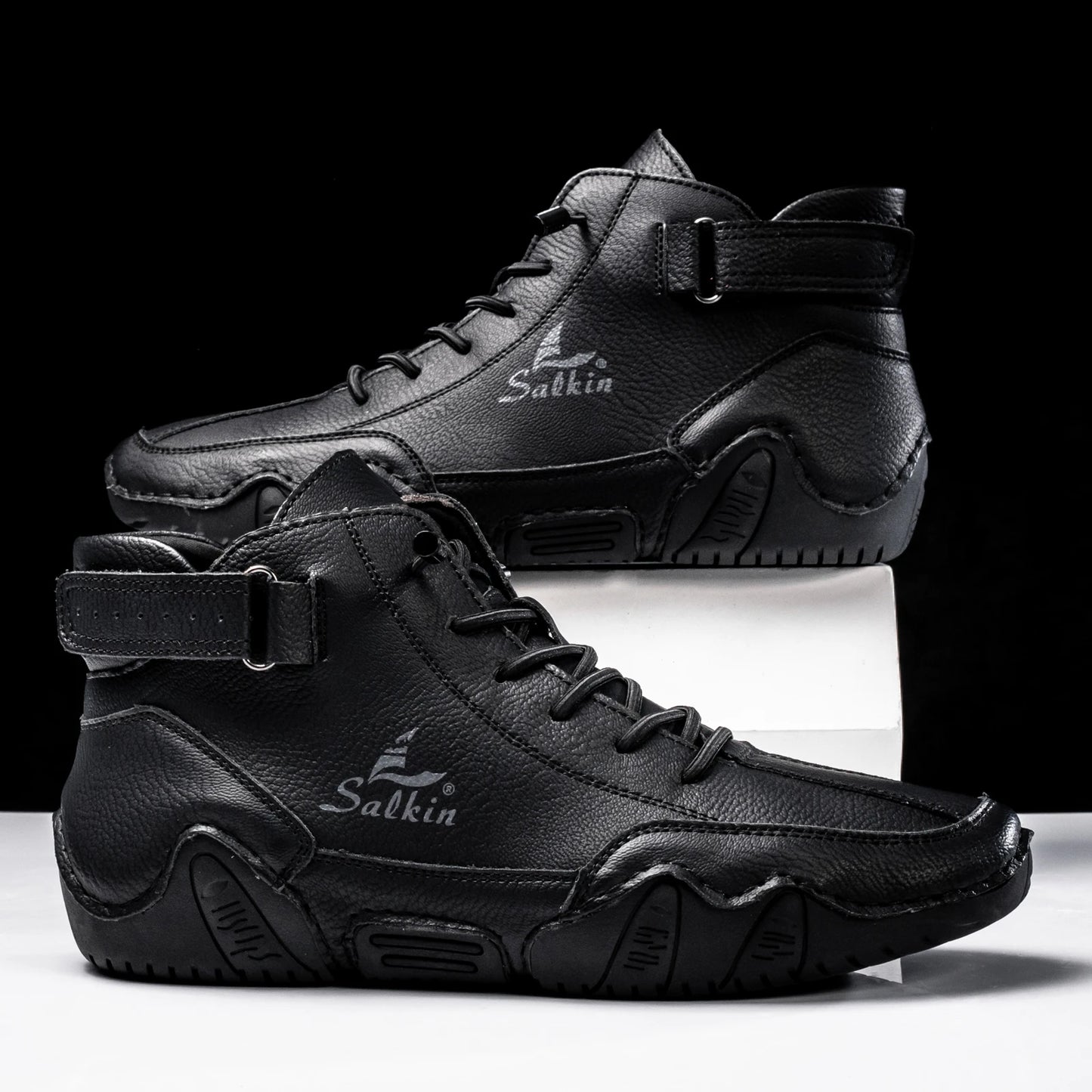 Men's Handmade Split Leather Ankle Boots Sneaker