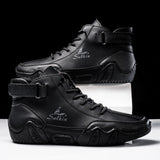 Men's Handmade Split Leather Ankle Boots Sneaker