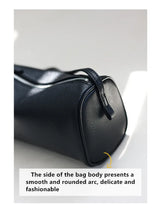 Full Grain Leather Soft Balck Small Size Crossbody Bags For Women Luxury Adjustable Shoulder Strap Underarm Bag Portable Handbag