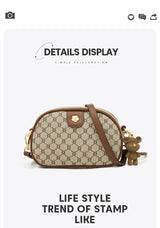 FOXER Women Small Shoulder Bag Fashion Monogram PVC Lady Crossbody Handbag with Adjustable Strap