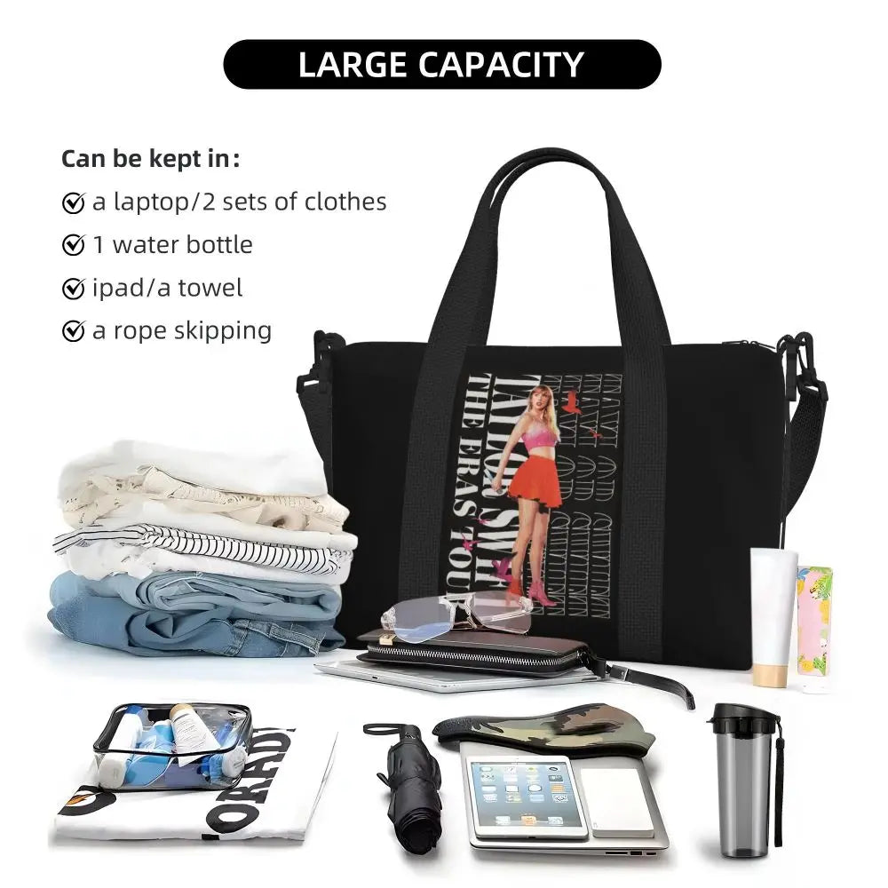 Custom The Eras Tour 1989 Taylor's Swift's American Pop Singer Tote Bag Women Large Capacity Beach Gym Travel Bags