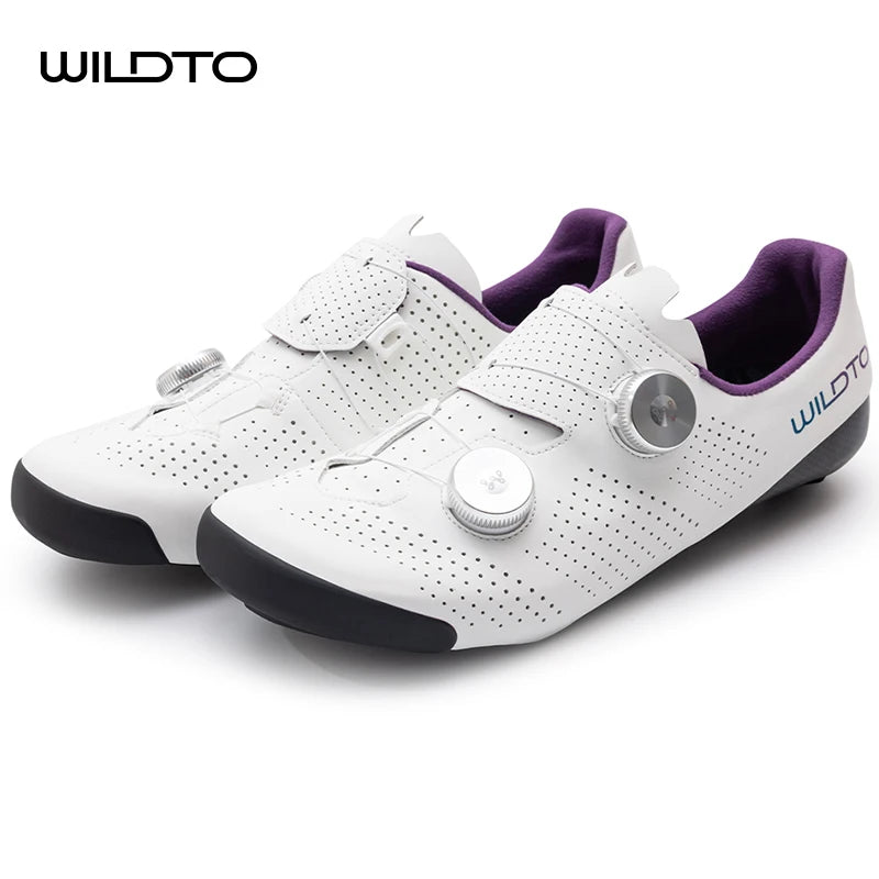 WILDTO Carbon Fiber Sole Cycling Shoes Hardness10 Wear Resistant Road Riding Sneakers Mens Thermoplastic Adjustable Bicyle Shoes