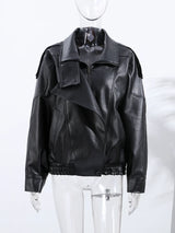 Chic Stand Collar Leather Jacket