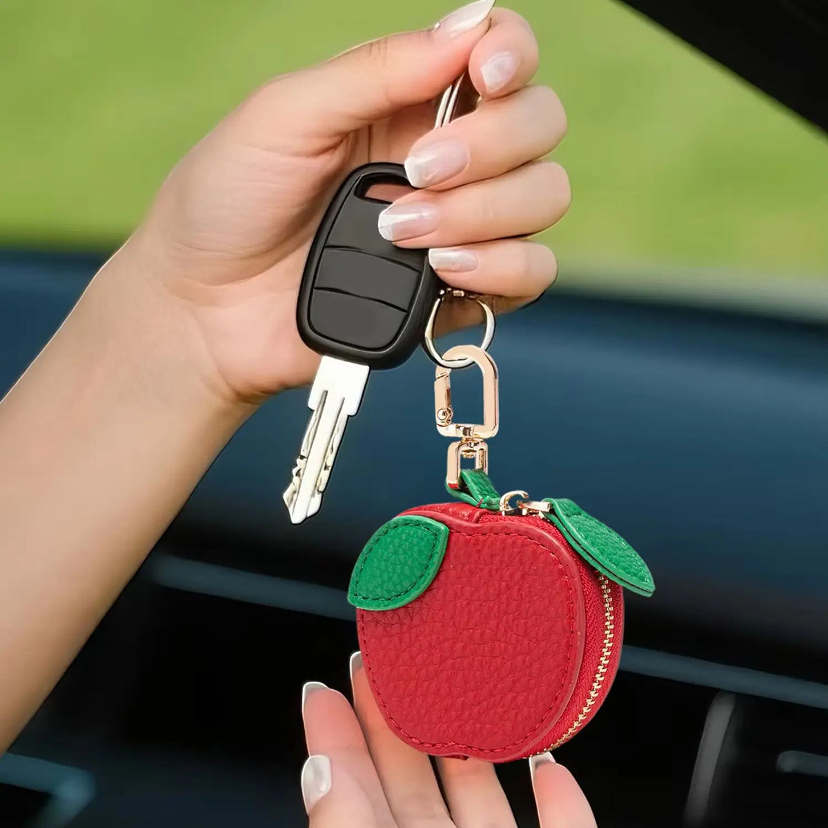Fruit Coin Purse with Zipper & Keychain