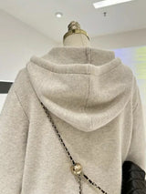 Women’s Heart Embroidery Oversized Knitted Cardigan – USA Made Warm Winter Hoodie