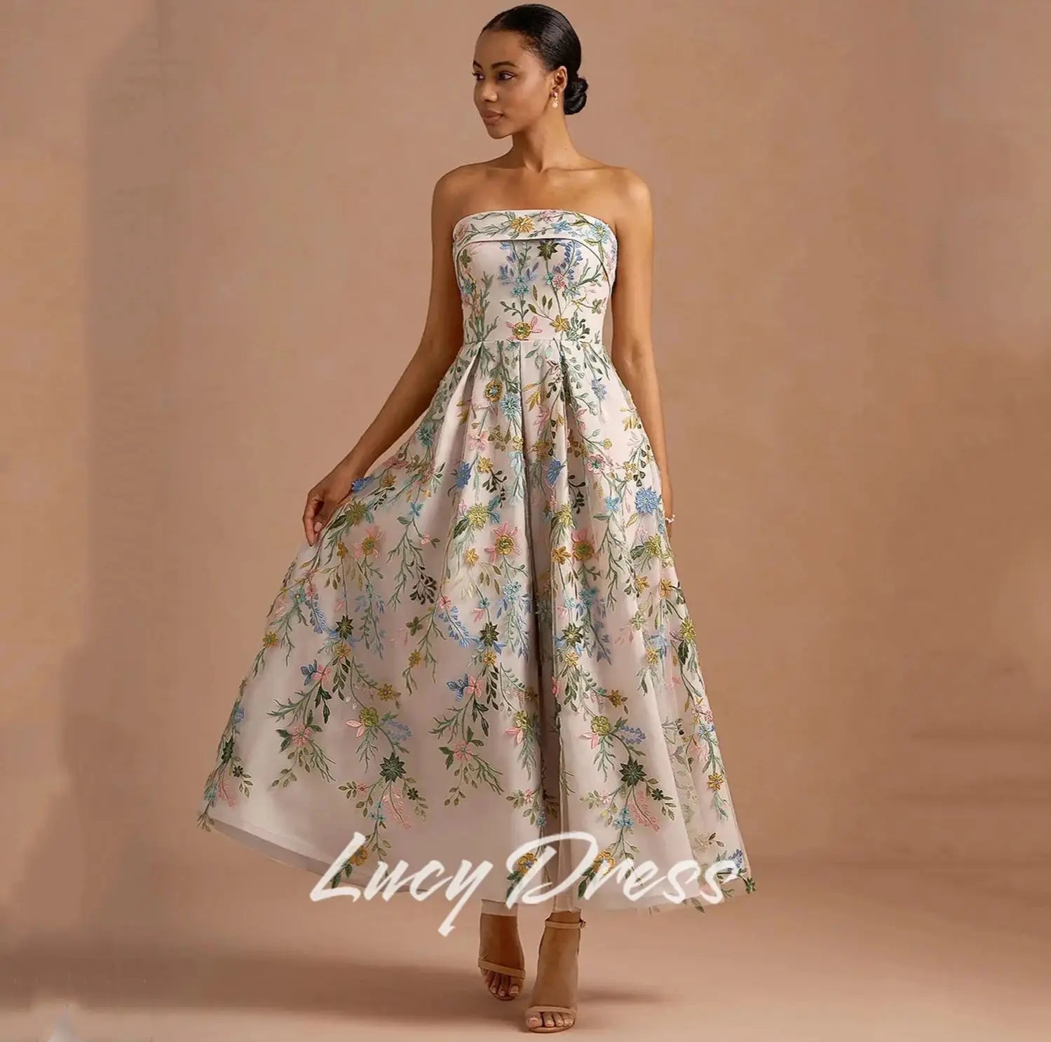 Lucy Floral A-Line Gown | Wedding & Prom Dress