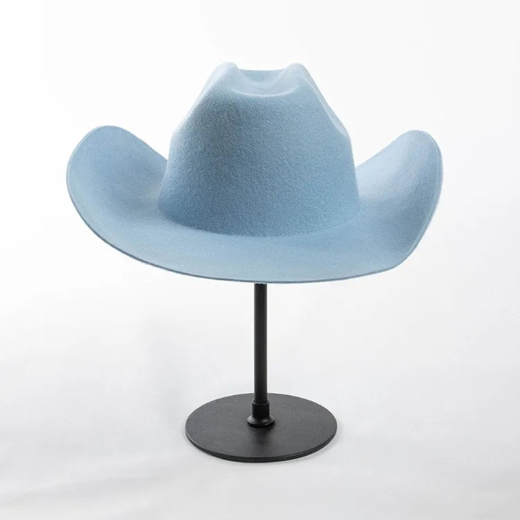 USPOP Wide Brim Wool Cowboy Hat – Unisex Felt Fedora
