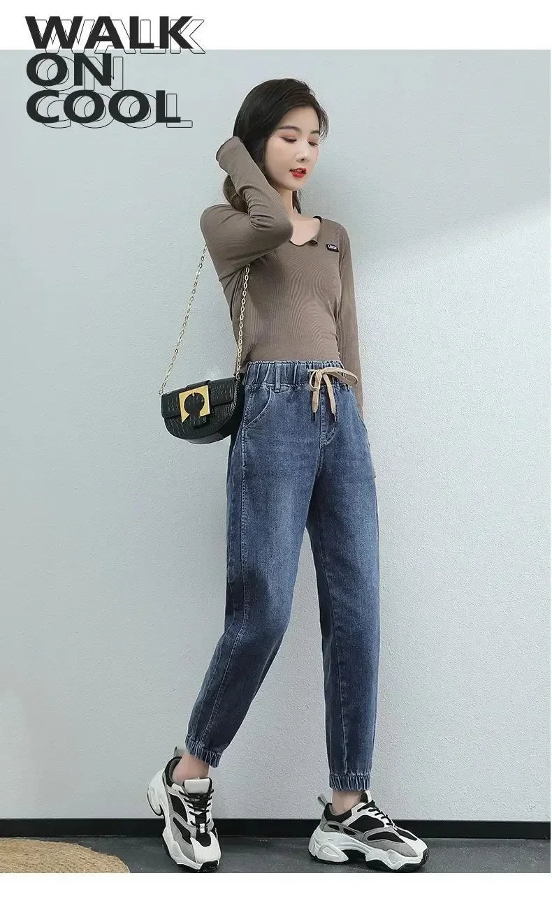 Women's High-Waist Cargo Jeans – Relaxed Straight Leg