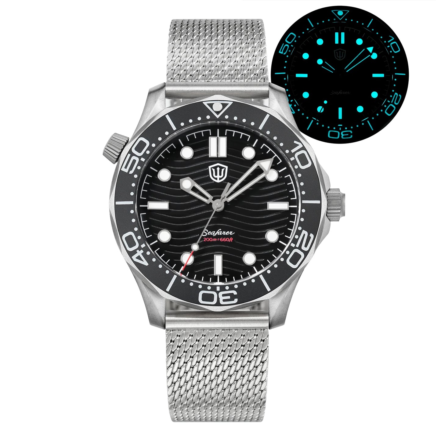 Watchdives WD007Q Titanium Dive Watch 42mm VH31 Sweep Quartz Men Watch Sapphire Crystal Helium Escape Valve 200M Waterproof Lumi