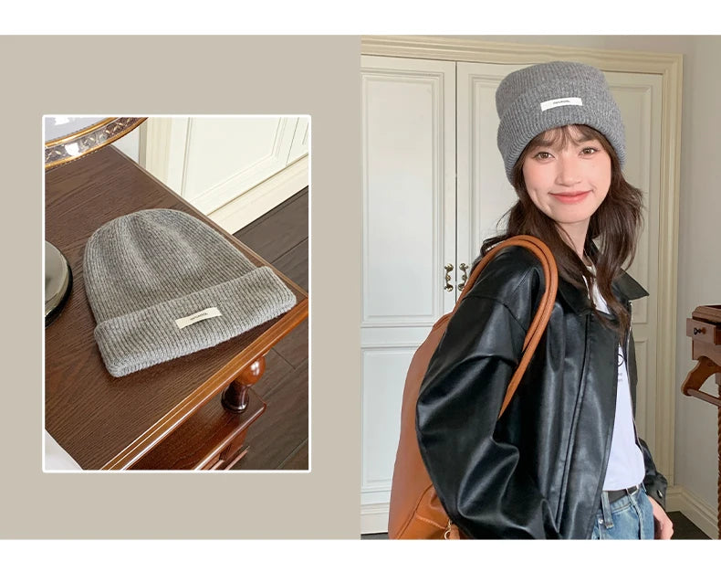 WinvyNee 100% Wool Knitted Beanie Hat – Women & Men
