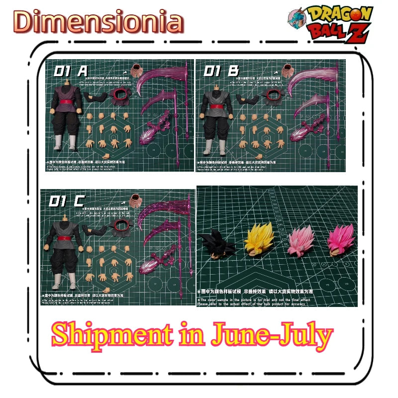 In stock  Dimensionia Workshop DIMENSIONIA Dragon Ball 01A-01C Black Goku Rebel God Action Figure