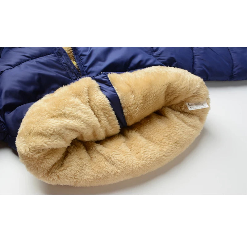 Kids’ Plush Cartoon Hooded Jacket