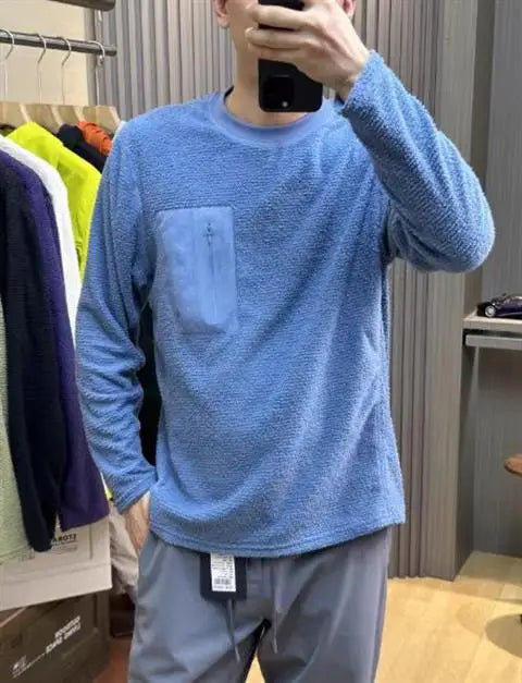 Outdoor Hiking and Cycling Casual Trend Loose and Smooth Fine Wool Soft and Comfortable Warm Base Layer T-shirt for Sports