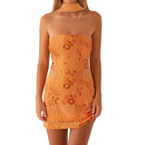 Floral Embroidered Sequin Mini Dress