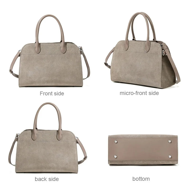 2026 Fall Winter Suede Leather Spacious Crossbody Tote Bag Simple Commuting Handheld Single Shoulder Bag Premium Women's Handbag