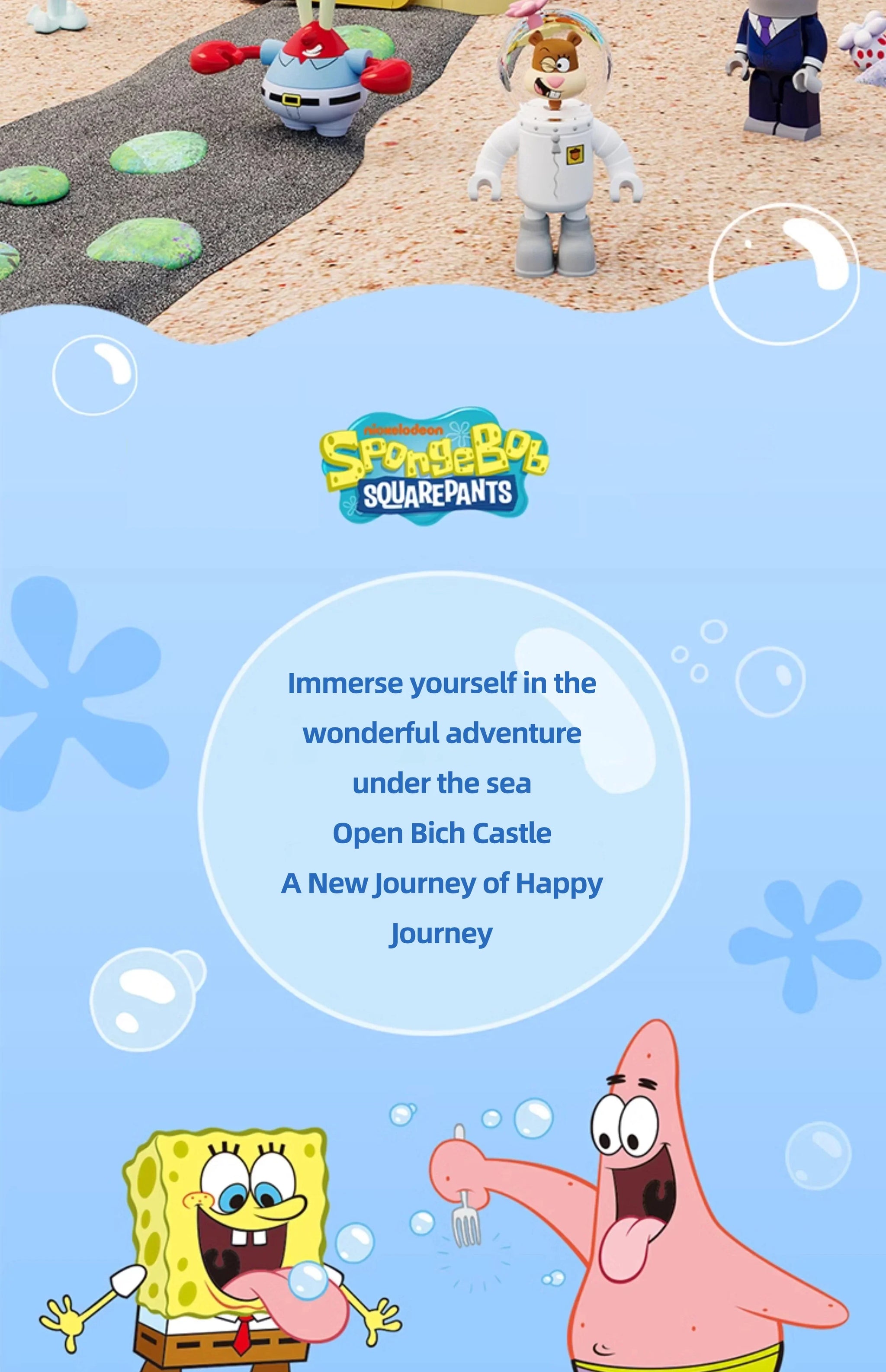 Spongebob Cartoon Krusty Krab Restaurant Building Blocks Creative Canteen Scenes Model Bricks Desktop Ornaments Fans Toys Gifts