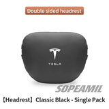 Car Double-Sided Suede Leather Headrest Neck Support Pillow Seat Waist Cushion Tesla Cybertruck Model 3 Model Y Model S Model X