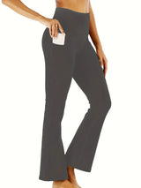 High-Waisted Flare Yoga Pants with Pockets