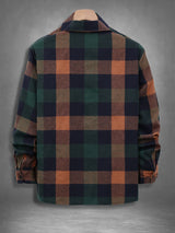 Men's Vintage Plaid Flannel Shirt — Loose Fit Casual Long Sleeve Top