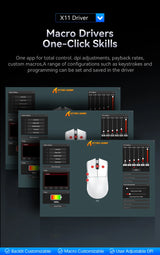 ATTACK SHARK X11-Mouse Tri-Mode Lightweight Gaming Mouse,PAW3311,22000DPI,400IPS,40G,1K Return Rate,Magnetic Fast Charging