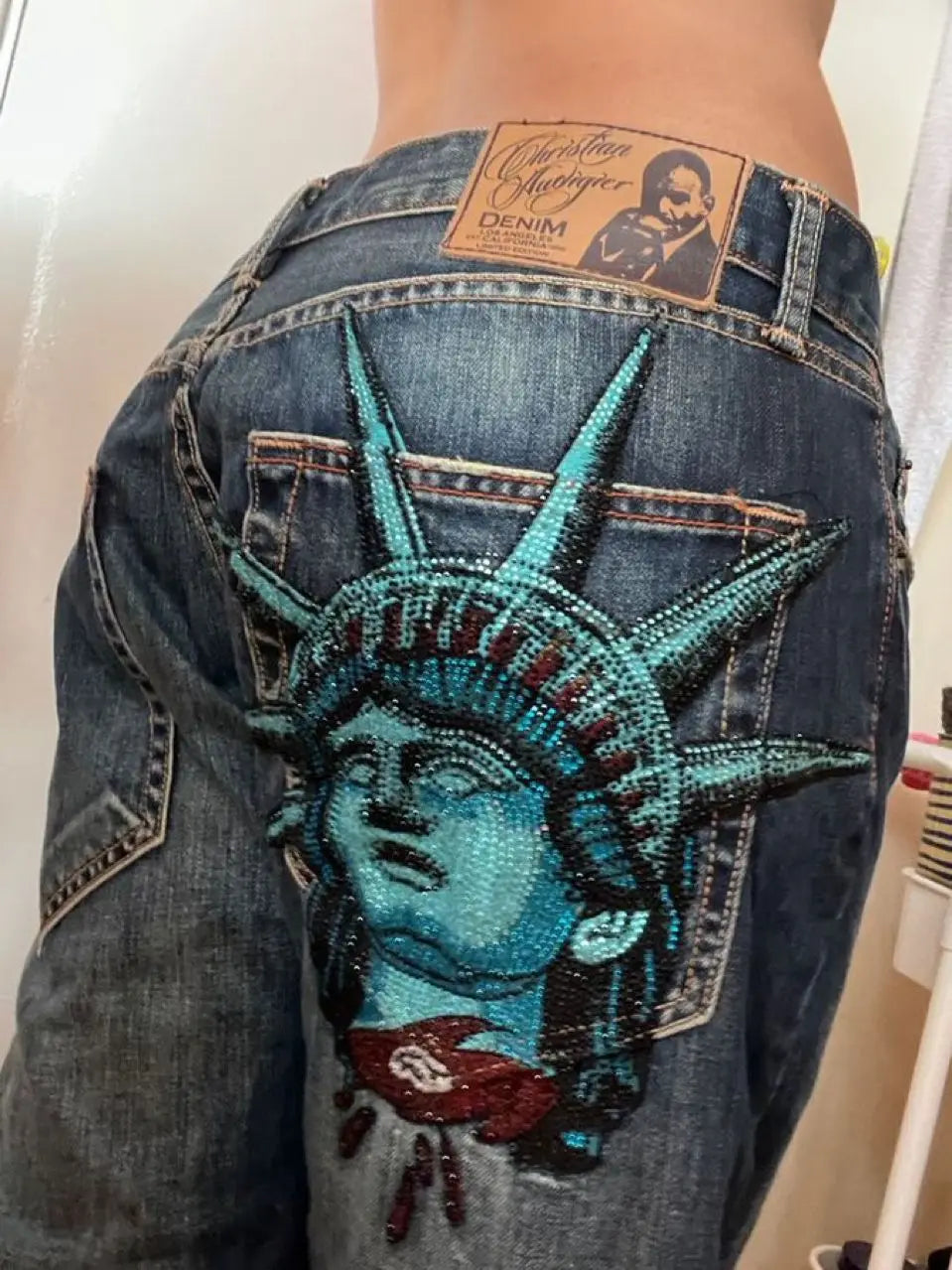 Y2K Liberty Diamond Wide-Leg Jeans