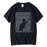 Men's Funny Cat Print 100% Cotton Summer T-Shirt