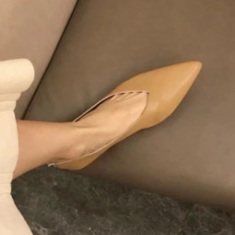 Genuine Leather Pointed-Toe Flats for Women