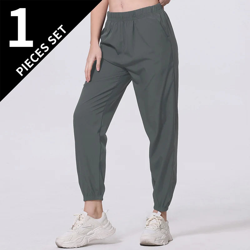 Women's Ankle-Length Harem Pants with Pockets