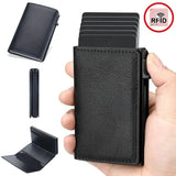 Unisex ANTI RFID Blocking Aluminum Pop-Up Card Holder Multi-Functional Designer Bank ID Card Wallet Business Purse for Men Women