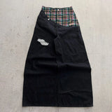 Unisex Y2K Plaid Baggy Jeans