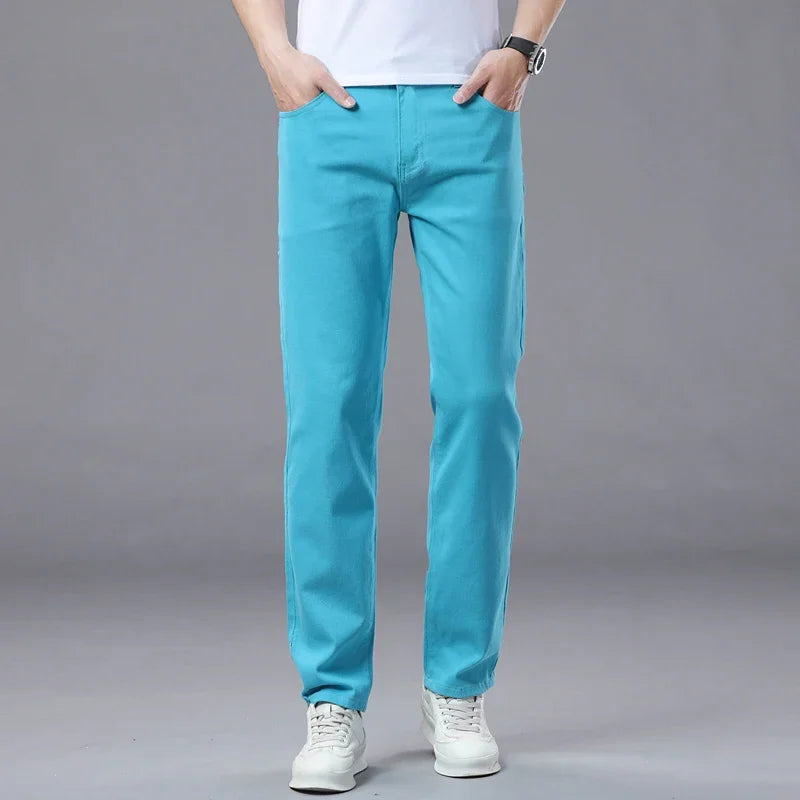 Men's Elastic Colorful Straight-Fit Jeans | Spring Autumn