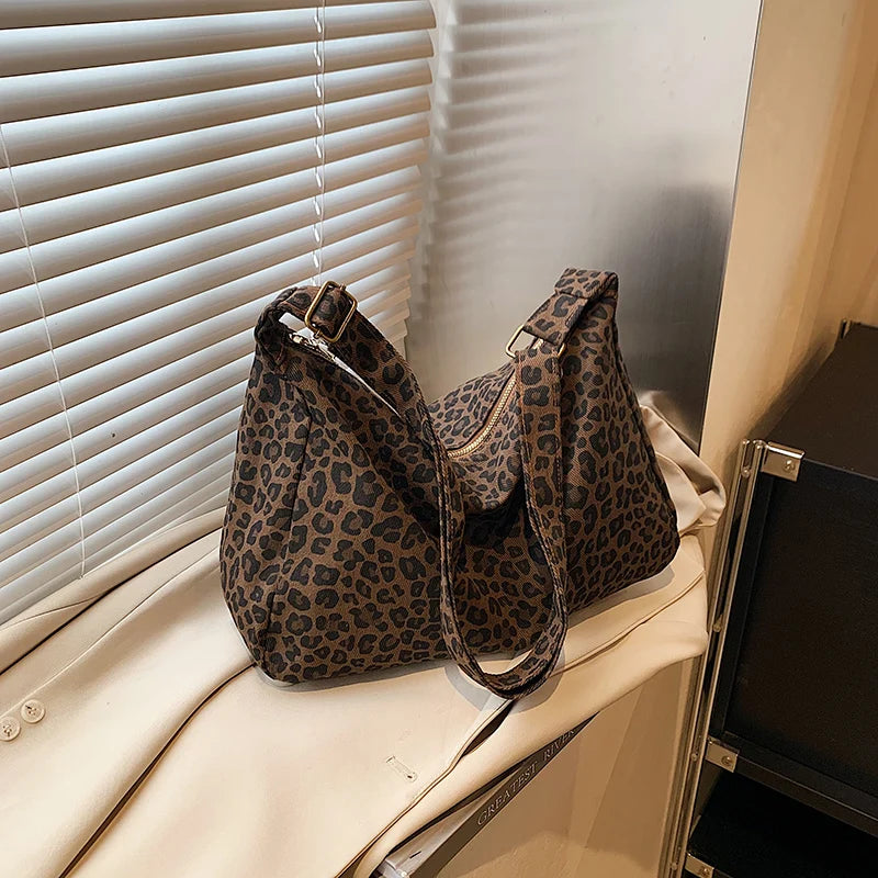 Women's Leopard Print Shoulder Bag – Large Capacity Crossbody
