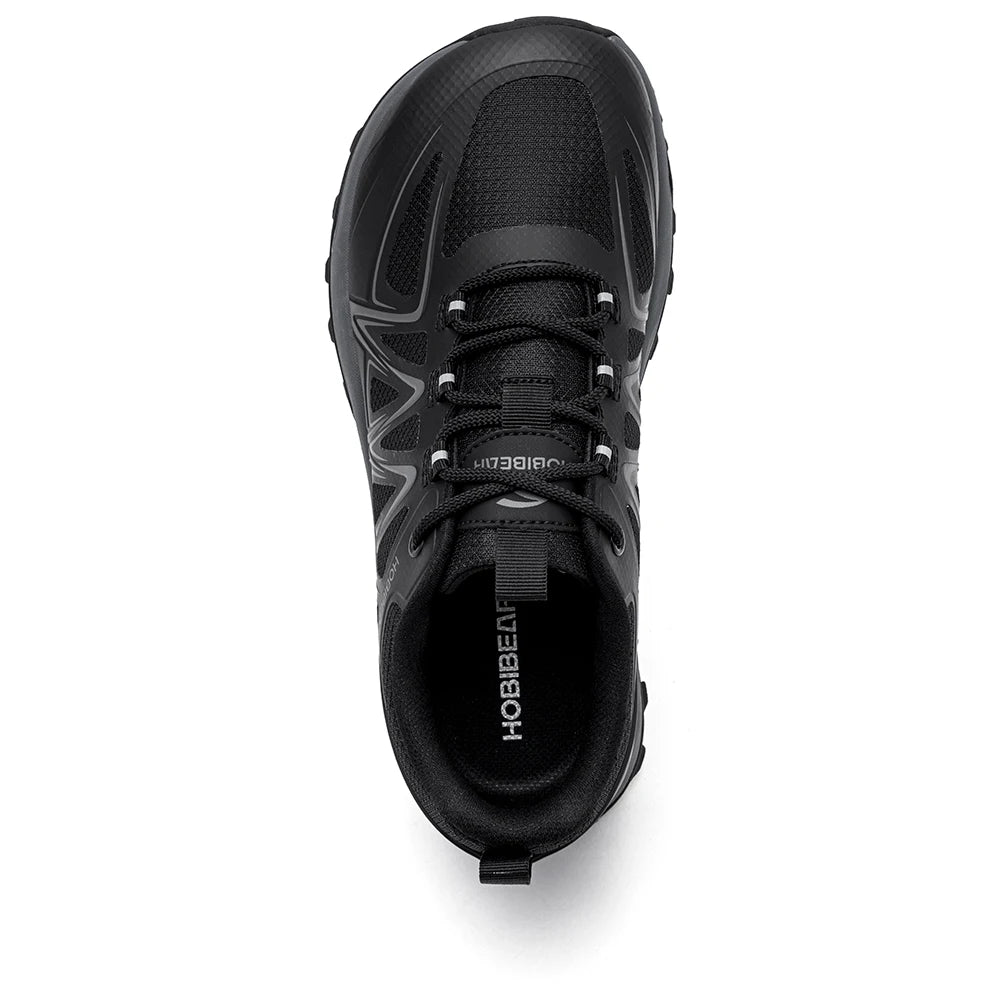 HOBIBEAR Unisex Wide Width Hiking Sneakers Outdoor Trail Running Shoes Artificial Leather Non Slip Lace-Up Walking Sneaker